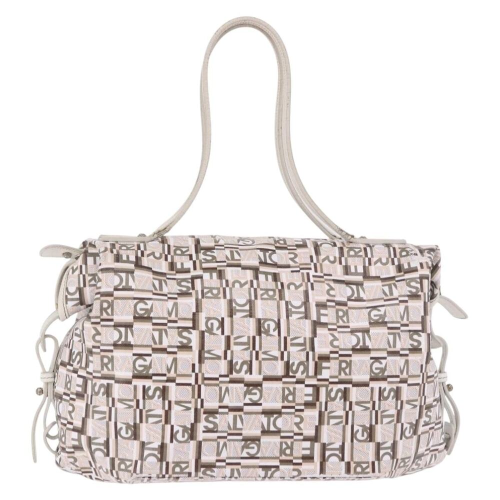Salvatore Ferragamo Vara Handbag White Smooth